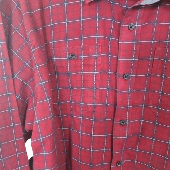 Wrangler  Flex For Comfort Men's Red Plaid Long Sleeve Button Down Shirt  2XL - Picture 9 of 12